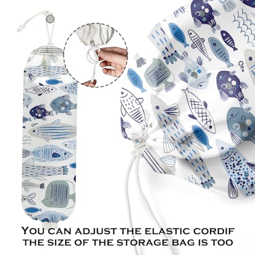 Fish Plastic Bag Holder, Blue Fish Grocery Bag Holder for Plastic Bags - color: multicolour 0270