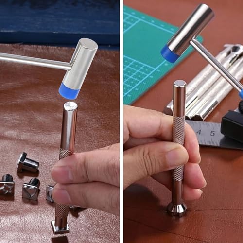 Mabor Dual Head Small Hammer, Lightweight Mini Hammer | Plastic & Metal Head Mallet Mini Jewelry Hammers for Crafts Watches Tuning Musical Instruments Supplies, Blue