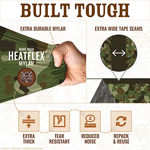 Don't Die In The Woods – Emergency Tent – Compact Outdoor Survival Shelter - color: Squatch Sh*t Camo