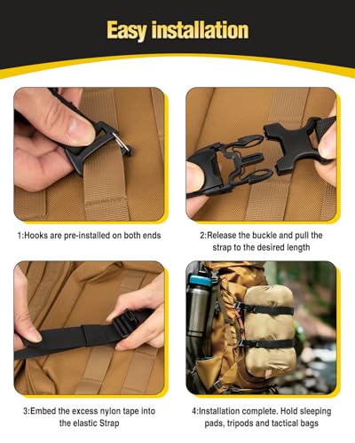 MOLLE Tactical Backpack Straps Rush Tier System Molle Attachment - color: Black 4pcs