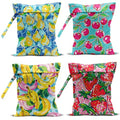 Wet Bag, 4Pcs Wet Dry Bag Set, Reusable Waterproof Bags with Fresh Fruit Patterns for Women, Ideal for Beach Vacations & Pool Days - color: Fresh Fruit