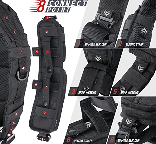 WYNEX Molle Backpack Shoulder Strap Pouches of Water Bottle Pouch Version | Tactical Accessories Backpack Strap Pouch Water Bottle Carrier Holder Molle Accessories for Backpacks - color: Black-2pcs-A+B