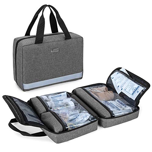 Trunab Small First Aid Kit Bag Empty Portable Emergency Kits Trauma Bag - color: Grey