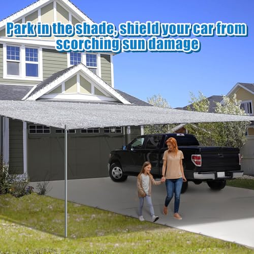 10' x 20' 70% Reflective Aluminet Shade Cloth, UV Protection and Cooling | Durable Sun Protective Shade Covers, with Grommets, for RV Camping, Chicken Coop, Garden Greenhouse, Pickup Trunk - size: 10FT x 20FT