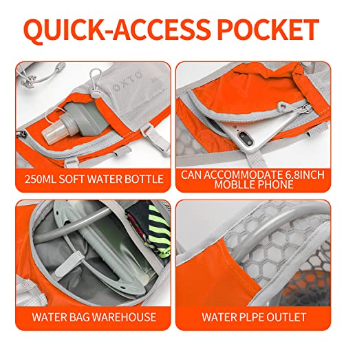 IX INOXTO Hydration Pack Backpack, Lightweight Water Backpack with 2L Hydration Bladder Daypack for Men Women,Running Hydration Vest for Trail Running Hiking Cycling Race Climbing - color: Light orange
