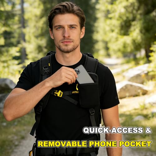Hydration Backpack 22L, Hiking Backpack with 2L Leakproof Bladder, Sewn-in Rain Cover, Insulated Compartment for Men & Women Running, Cycling, Camping - color: Black