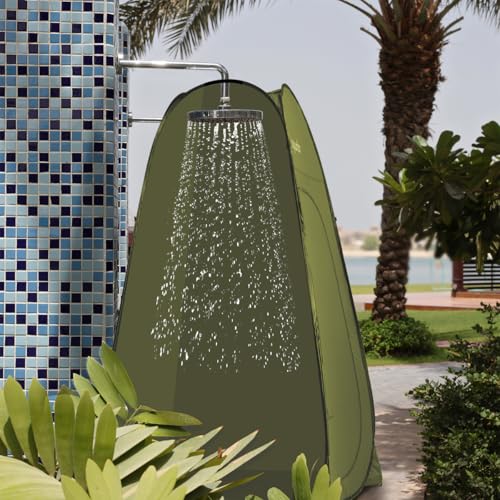 ropoda Pop Up Changing Tent 83" x 48" x 48", 6.9FT Upgrade Shower Tent, Portable Changing Room, Shower Tents for Camping, Privacy Tents,Includes 1 Removable Bottom,8 Stakes,1 Rain Cover(Olive Green) - color: Olive Green