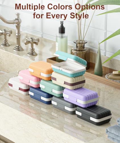 Quatish Leakproof Bar Soap Holder Dish with Lid for Shower, Portable Travel Soap Case Box for Gym, Camping, Hiking, Outdoor Use, Travel Size Toiletries Essentials, Keeps Soap Dry, Black - color: Black