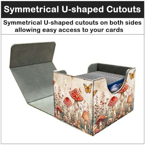 Card Deck Box for MTG Trading Cards with Magnetic Closure,Premium Card Storage Box Case Cover for TCG CCG Magic Cards,Mushroom Butterfly Weed - color: Mushroom Butterfly Weed