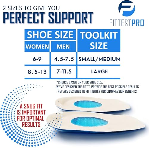 Plantar Fasciitis Foot Pain Relief 14-Piece Kit – Premium Planter Fasciitis Support, Gel Heel Spur & Therapy Wraps, Compression Socks, Foot Sleeves, Arch Supports, Heel Cushion Inserts & Grips - style: S/M