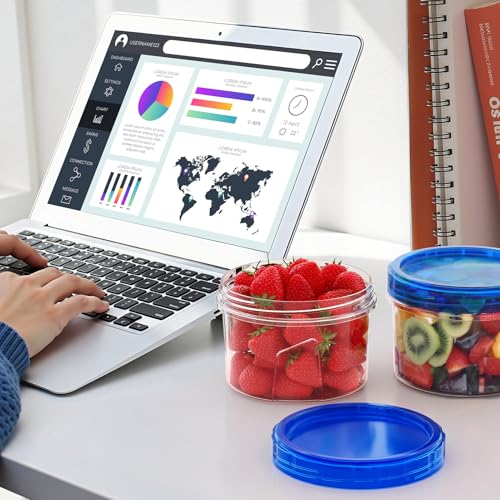 6 Pack-16 OZ Freezer Storage Containers, Small Plastic Containers with Twist Top Lids, Round Food Storage Containers, Reusable Soup Container Microwave/Dishwasher Safe - color: 6P-16 OZ