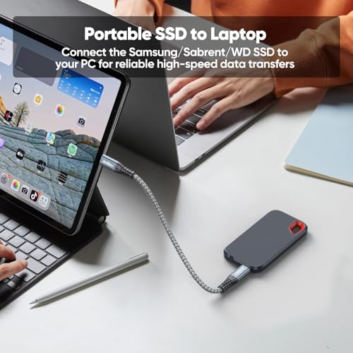 Short USB C Data Cable 6 inch with USBC 3.2 Gen 2 20Gbps/240W PD/4K