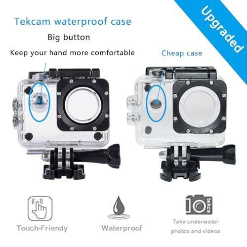 Waterproof Housing Case Compatible with AKASO EK7000/Pro Xtreme/Xilecam X2/Jadfezy/Dragon Touch Vision3 YF/Apexcam M80AIR/SJCAM SJ4000 Action Camera, Protective Diving Shell | Compatible with Pro Xtreme/Xilecam X2/Jadfezy/Dragon Touch Vision3 YF/Apexcam M