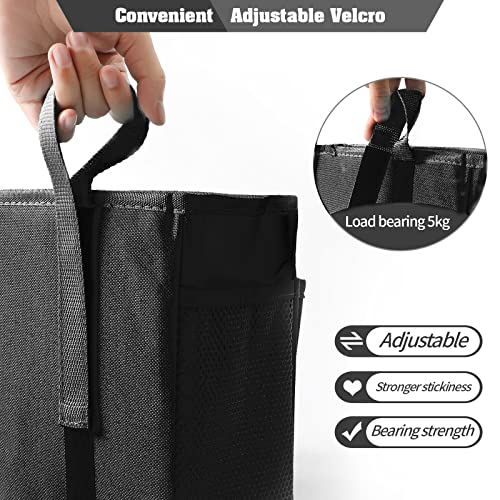 Bseash Bunk Bed Organizer, Bedside Caddy Hanging Bed Organizer Storage Bag with 4 Pockets and 2 Hooks, for College Dorm Rooms Bed, Hospital Bed, Baby Bed Rails, 600D Oxford Cloth (Black) - color: Black, size: Small