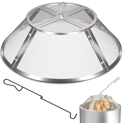 Fire Pit Spark Screen for Solo Stove Range, 15 Inch | 304 Stainless Steel, Detachable Spark Shield for Backyard Family Fires, Camping, and Marshmallow Roasting - size: Ranger Shield 15Inch