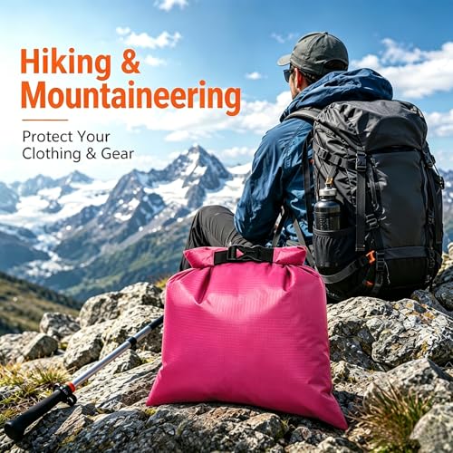 TRENDBOX Roll Top Waterproof Dry bag Kit Storage Compression Bag Sack Poch Packing Organizers Water Resistant Camping Travel - color: Magenta
