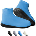 Rain Shoe Covers Waterproof Reusable Galoshes Overshoes - color: Blue, size: Large