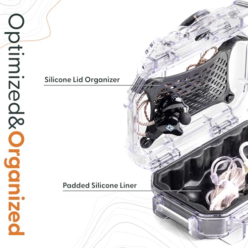 Evergreen | in Ear Monitor Protective Cases for IEM - Compatible with KZ ZS10 Pro, ZST, ZEX, AS10, AS16, ZSN Pro X, YINYOO, TANGZU, Moondrop, Shure SE215, Sennheiser, Airpods (52 Clear) - color: Clear, size: 52