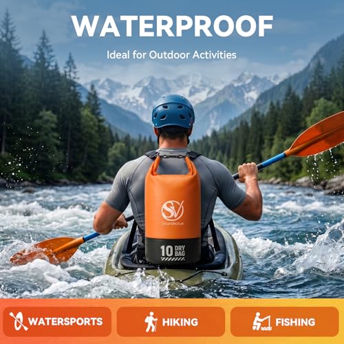 Waterproof Dry Bag, Kayaking Paddle Boarding Floating Backpack 10L - color: Orange, size: 10L