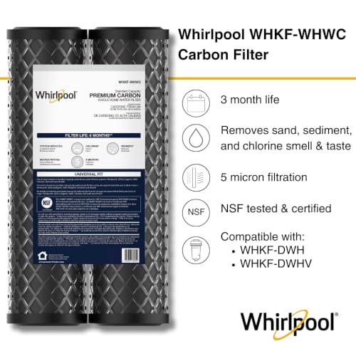 Whirlpool 5-Micron 10 x 2.5 inch CTO Replacement Water Filter WHKF-WHWC, Carbon Wrap Cartridge Reduces Chlorine Taste & Odor, NSF Certified for Whole House Sediment and Drinking Filtration System - color: WHKF-WHWC