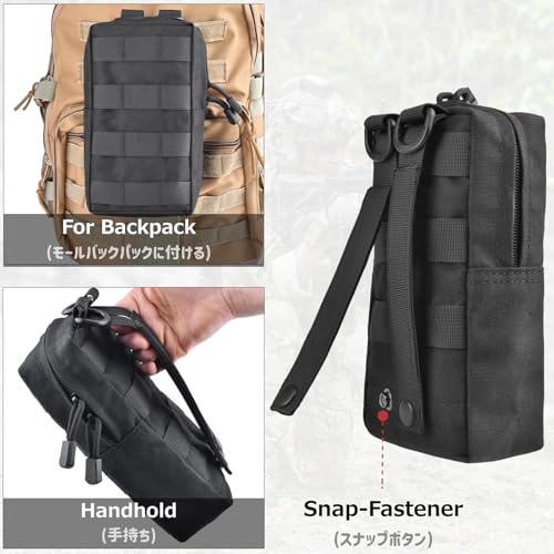 Azarxis Molle Pouches, Tactical Compact EDC Small Utility Pouch Waist Bags Sundries Storage Admin Organize Gear Gadget for Military Backpack - color: #01 Green - 8.28"x4.33" - 2 Pack