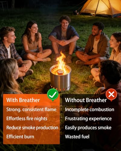 Breather Tube Compatible with Solo Stove Mesa XL ﻿ | Camping Fire Pit Accessories, Outdoor Bonfire Campire Tool, Tabletop Accessories