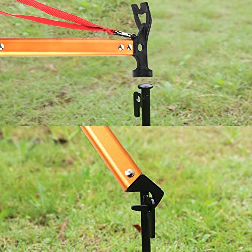Carbon Steel Aluminum Camping Hammer, 12" Small Lightweight Three-in-One Functional Tent Stake Hammer for Hiking Kit Orange - color: Orange
