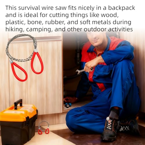Stainless Steel Cable Saw(4 Pack),PVC Pipe Cutting Tool, Travel Chainsaw for Wood Cutting Tool, Hand Pocket String Rope Saw
