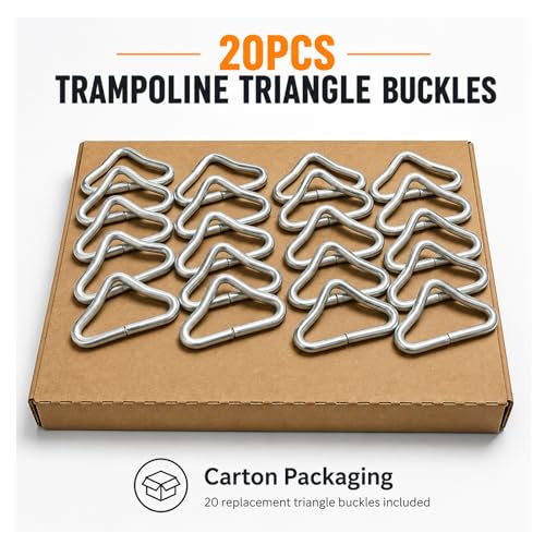 20PCS Trampoline Triangle Buckle Stainless Steel Triangle Ring Buckle V- Rings for Trampoline Replacement Parts Bag Trampoline Mat Craft
