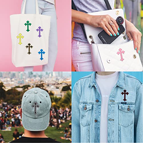 11pcs Cross Patches, Iron on/Sew on Cross Applique Patch, DIY Iron Patches for Jeans Hats Shirts Jackets Backpacks - color: 11pcs Cross