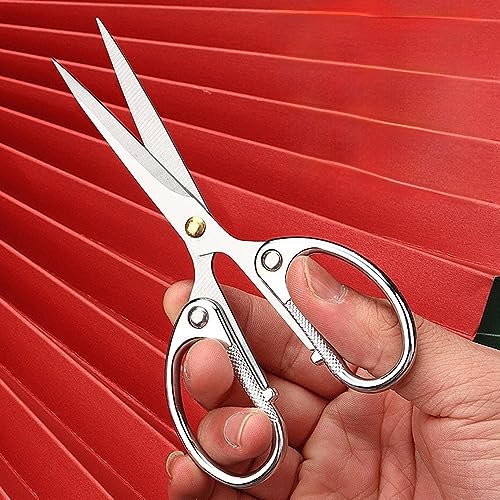 5" All Stainless Steel Office Scissors,Ultra Sharp Blade Shears,Sturdy Sharp Scissor for Office Home School Sewing Fabric Craft Supplies Multipurpose Scissors Sliver - color: Silver, size: 5"