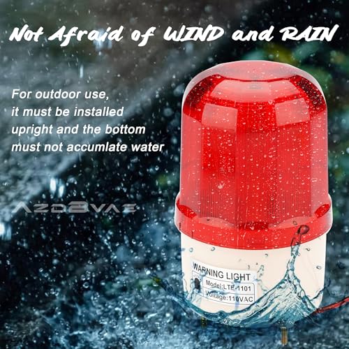 110V AC LED Rotating Strobe Beacon Warning Light, No Buzzer | Revolving Signal Lights for Emergency, Industrial Signal, High Visibility - style: No Buzzer