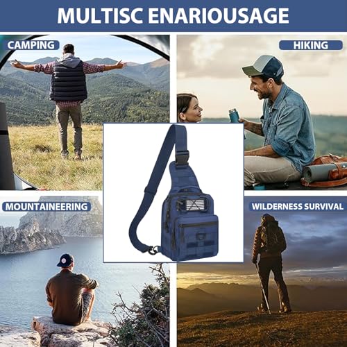 GMAK Tactical Sling Bag for Men, Tactical Camo Shoulder Bag Military Bags - color: Navy Blue