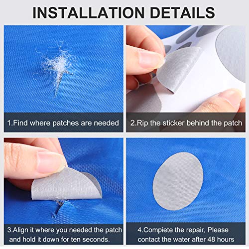 8 Sheets Puffer Repair Patch Fabric Patches Self Adhesive Washable Repair Patch Kit for Clothes Bags, 4 x 8 Inches (Grey) - color: grey