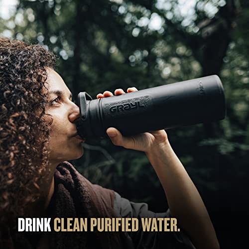GRAYL UltraPress 16.9 oz Water Purifier & Filter Bottle, Covert Black - color: Covert black