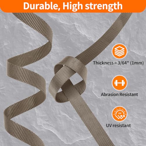 BEYOURD Buckle and Strap Set, 10 Yards Polyester Webbing Strap with 6 Dual Adjustable Side Release Plastic Buckles, 12 Pcs Tri-Glide Slider Clips for Tactical Gear (Everyday Series 1 Inch, Coyote Tan) - color: Coyote Tan