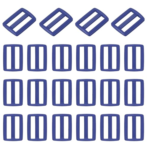 uxcell Tri-Glide Slider, Plastic Slide Clip, Adjustable Webbing Triglides Slider Buckle Replacement for Backpack - color: Blue, size: 1-1/4 Inch