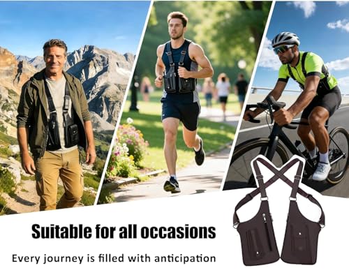 Double Shoulder Armpit Bag for Men | Anti-Theft PU Underarm Holster Bag, Portable Phone Holster for Travel Daily Commute - color: Olive Drab