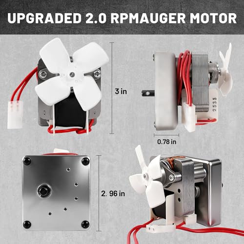 Upgraded 2.0 RPM Auger Motor, Fire Burn Pot, Hot Rod Ignitor, Induction Fan, Wood Pellet Grills Parts Replacement Kits Compatible with Pit Boss, Traeger Camp Chef, Z Grills Pellet Grills