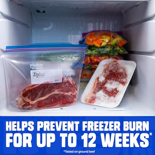 Ziploc Gallon Food Storage Freezer Bags, Stand-Up Bottom, Easy to Fill, 28 Count - size: 28 Count (Pack of 1)
