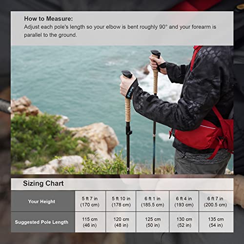 Mixtend F3T2 Trekking Poles, Foldable and Lightweight Walking Stick for Men and Women, Adjustable Hiking Poles with 7075 Aluminum and EVA Foam Grips, Suitable for Outdoor Activity