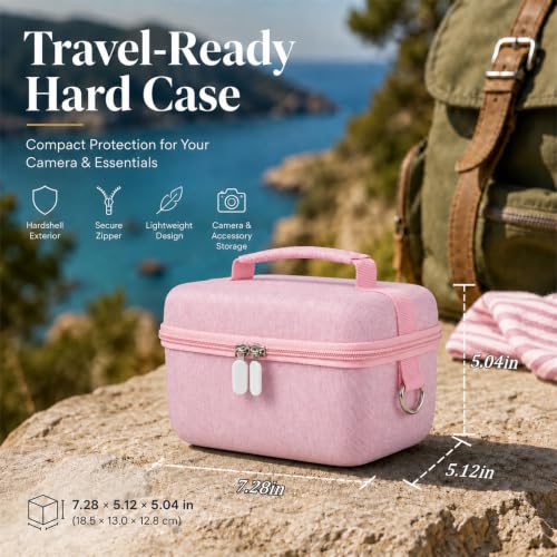Comecase Large Travel 4K Vlogging Camera Case for Duluvulu/for AUREAPIX | Outdoor Camera Holder with 2 Dividers and Mesh Pocket, for Vloggers and Content Creators, Trip Ready, Full Pink - Case Only - color: Full Pink, size: L