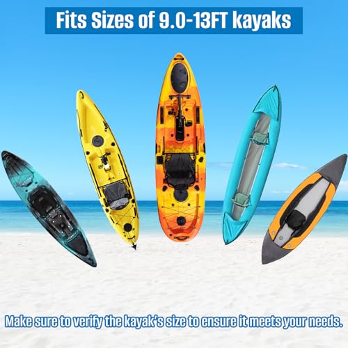 SIRUITON Kayak Cover 9-13FT 420D Waterproof Board Covers | Outdoor Dust Kayak Storage Cover-UV Protection Paddle for Canoe, Paddle Board, SUP, and Kayak Boat - size: 2Pack 9-10FT