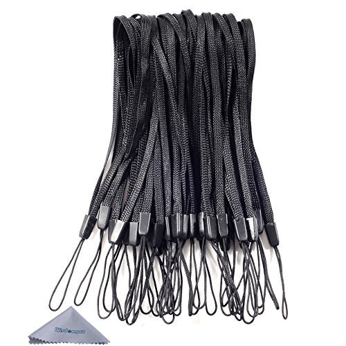 Wisdompro 50 Pack 7 inch Short Hand Wrist Strap Lanyard - Black - color: Black