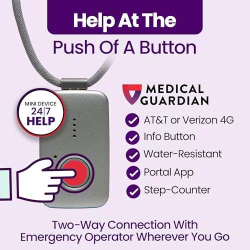Medical Guardian MGMini Medical Alert Device for Seniors | Subscription Required | SOS Button, Emergency Location Assistance, 24/7 Monitoring | Silver - color: Silver