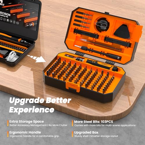 JOREST 115 in 1 Precision Screwdriver Set, Magnetic Electronics Tool Kit | Gifts for Men, Mini Repair Tool for iPhone, Macbook, PC, Laptop, Computer, Jewelers, PS5, Watch, Eyeglasses, Xbox, Switch - style: 115 in 1