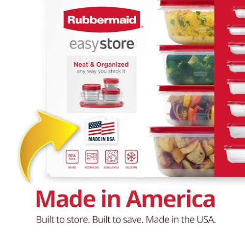 Rubbermaid EasyStore Large Containers, 18-Piece Set, Food Storage Containers with Lids - size: 18-Piece