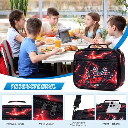 DIGOBAY Insulated Lunch Box for Kids Boys Waterproof Leakproof Lunch Bag - color: CAR