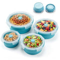 Collapsible Silicone Food Storage Containers with Lids, Set of 4 Sizes (12/17/27/40oz), Leakproof Collapsible Lunch Box, Microwave Freezer Dishwasher Safe, Space Saving for Camping RV Travel