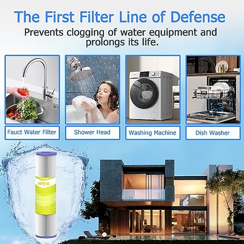 5 Micron Whole House Water Filter Cartridge, 10" x 2.5", 6-Pack - size: 5 Micron, style: 6 Pack
